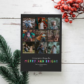 Helderlichte lampjes op slate Multi Photo Holiday Feestdagenkaart