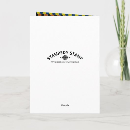 Helderlijk geometrisch patroon, hartelijk dank bedankkaart (Achterkant)