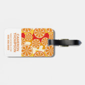 Helderlijk Oranje citruspatroon | Foto toevoegen Bagagelabel (Achterkant horizontaal)