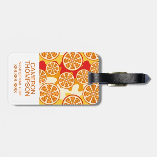 Helderlijk Oranje citruspatroon | Foto toevoegen Bagagelabel (Achterkant horizontaal)