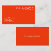 Helderlijk Oranje en wit minimaal Visitekaartje (Voorkant / Achterkant)