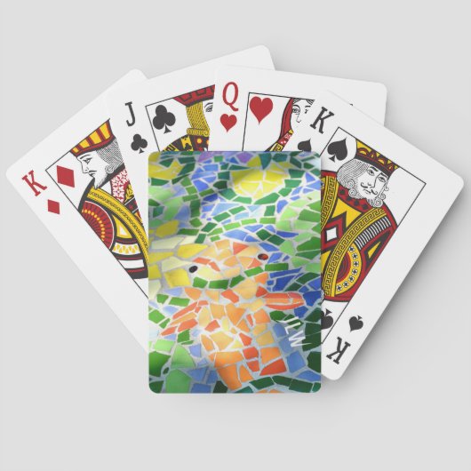 Helderlijk Oranje Koi Fish Pond Pokerkaarten (Achterkant)