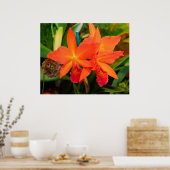 Helderlijk Oranje orchidee Poster (Keuken)