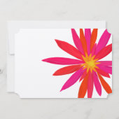 Helderlijk Oranje rood geel modern Floral bruiloft Kaart (Achterkant)