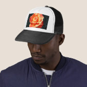 Helderlijk oranje roos trucker pet (In situ)