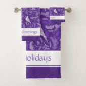 Helderlijk Paars en winterwit flessenpatroon Bad Handdoek (Insitu)