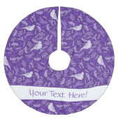 Helderlijk Paars en winterwit flessenpatroon Kerstboom Rok (Voorkant)