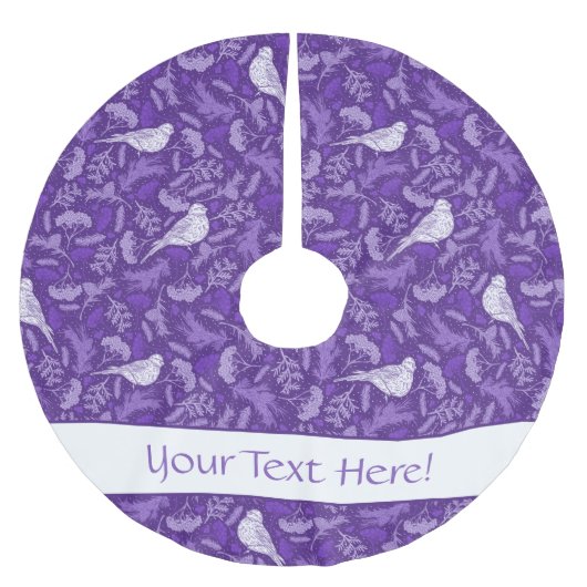 Helderlijk Paars en winterwit flessenpatroon Kerstboom Rok (Voorkant)