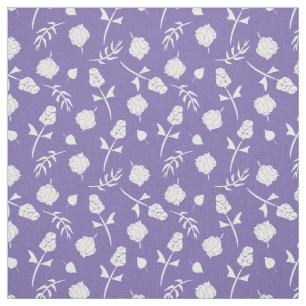 Helderlijk Paars en wit rosebud Floral Pattern Stof