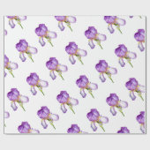 Helderlijk Paars Iris Patroonverlooppapier Cadeaupapier (Vlak)