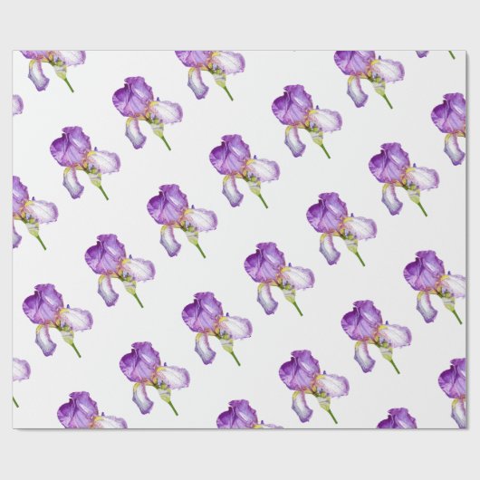 Helderlijk Paars Iris Patroonverlooppapier Cadeaupapier (Vlak)
