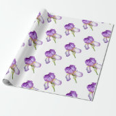 Helderlijk Paars Iris Patroonverlooppapier Cadeaupapier (Uitgerold)