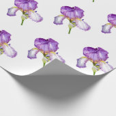 Helderlijk Paars Iris Patroonverlooppapier Cadeaupapier (Hoek)
