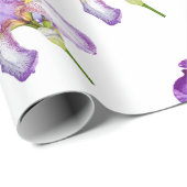 Helderlijk Paars Iris Patroonverlooppapier Cadeaupapier (Rol Hoek)