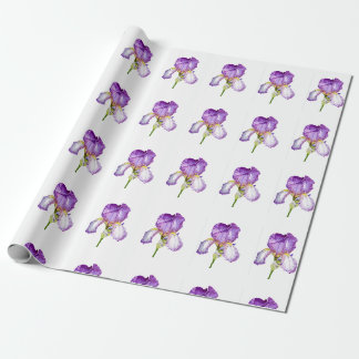 Helderlijk Paars Iris Patroonverlooppapier Cadeaupapier
