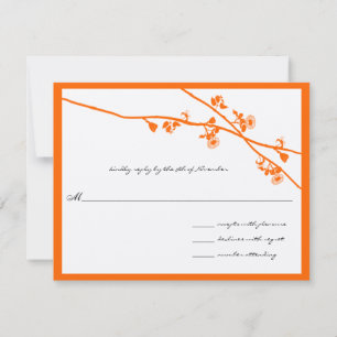 Helderlijke Oranje wildbloemfilialen die RSVP wedd Kaartje