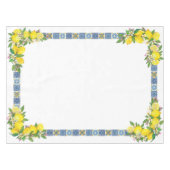 Heldermediterrane Siciliaanse Majolica-Tegel Lemon Tafelkleed (Voorkant (Horizontaal))