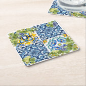 Heldermediterrane Siciliaanse tegeldruiven Kartonnen Onderzetters (Schuin)