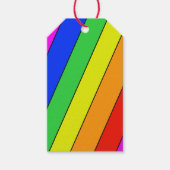 Heldermooie diagonale STRIPE-regenboog Cadeaulabel (Voorkant)