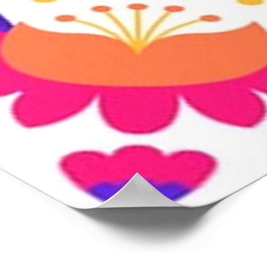 Heldermooie Mexicaanse Floral Folk Art Poster (Hoek)