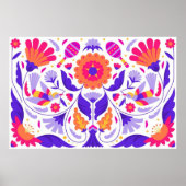 Heldermooie Mexicaanse Floral Folk Art Poster (Voorkant)