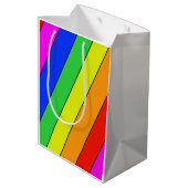 Heldermooie regenboogSTRIPES Medium Cadeauzakje (Achterkant Gekanteld)