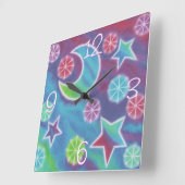 Heldernachtklokvierkant met 'getallen' vierkante klok (Hoek)