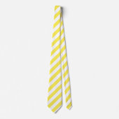Helderneon Geel en Witte Stripe Necktie Stropdas (Voorkant)