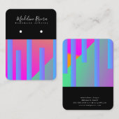 Helderneon Geometry Handmade Earring Display Kaart Contactkaartje (Voorkant / Achterkant)