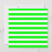 Helderneon Lime Green en White Stripes Pattern Kaart (Achterkant)