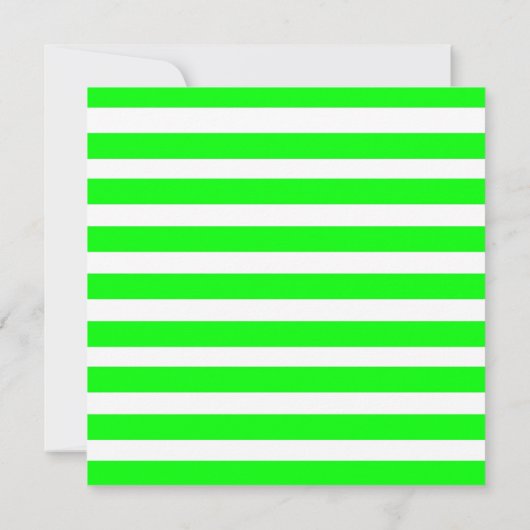 Helderneon Lime Green en White Stripes Pattern Kaart (Achterkant)