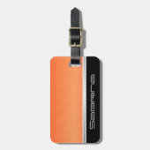 Helderneon Oranje penseel en zilver afdrukken Bagagelabel (Voorkant verticaal)