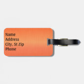 Helderneon Oranje penseel en zilver afdrukken Bagagelabel (Achterkant horizontaal)