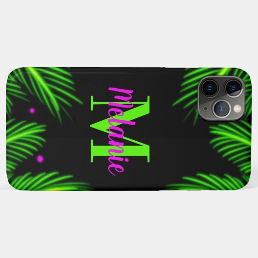 Helderneon Tropische palmboom Luchtpenseel Case-Mate iPhone Case (Achterkant (horizontaal))