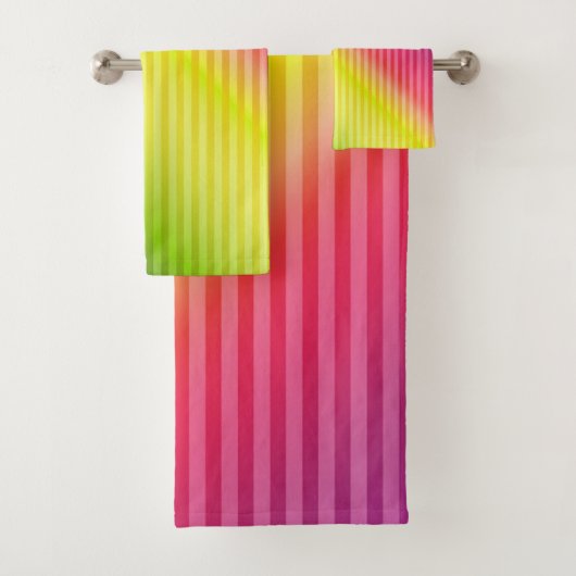 Helderneonfluorescerende gradiënt-regenboogombbole bad handdoek (Insitu)