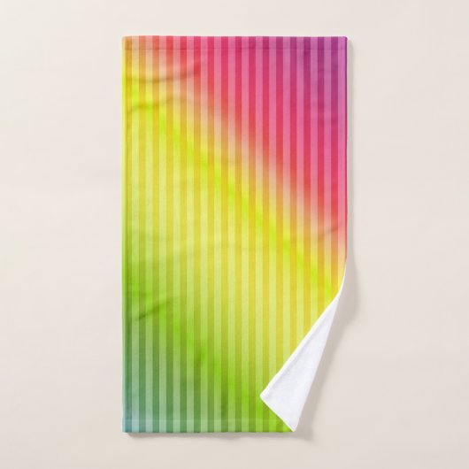 Helderneonfluorescerende gradiënt-regenboogombbole bad handdoek (Handdoek)