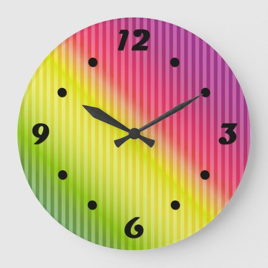 Helderneonfluorescerende gradiënt-regenboogombbole grote klok (Voorkant)