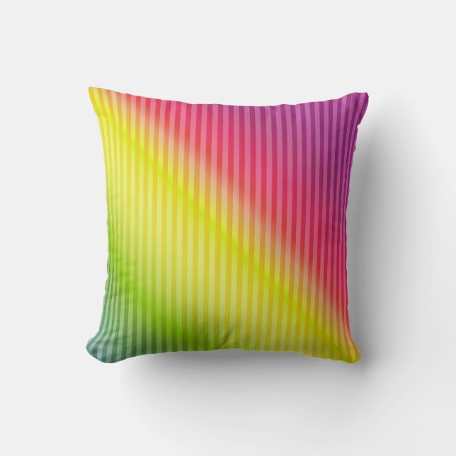 Helderneonfluorescerende gradiënt-regenboogombbole kussen (Voorkant)