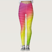 Helderneonfluorescerende gradiënt-regenboogombbole leggings (Voorkant)