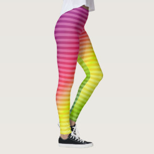 Helderneonfluorescerende gradiënt-regenboogombbole leggings