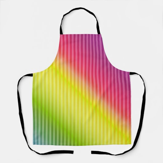 Helderneonfluorescerende gradiënt-regenboogombbole schort (Voorkant)