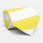 Helderneongeel en wit strepe Stropdas (Opgerold)