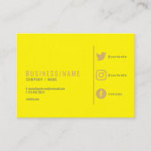 Helderneongeel visitekaartje voor sociale media. (Voorkant)