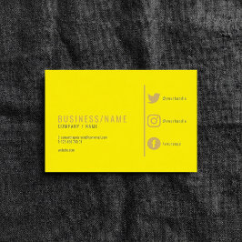 Helderneongeel visitekaartje voor sociale media.