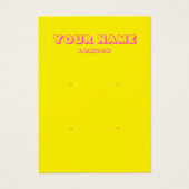 Helderneongele en roze oorenkaart visitekaartje (Voorkant)