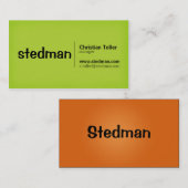 Helderneongroen en Oranje Visitekaartje (Voorkant / Achterkant)