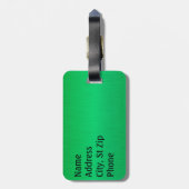 Helderneongroen penseel en zilver afdrukken bagagelabel (Achterkant verticaal)
