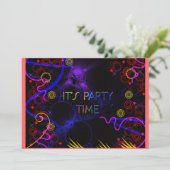 Helderneonkleuren, Aangepaste partijuitnodiging Kaart (Staand voorkant)