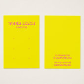 Helderneonkleurige oorenkaart visitekaartje (Voorkant /achterkant)