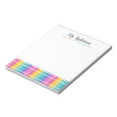 Helderneonregenboogkrayons voorontwerp notitieblok (Linkerzijde)